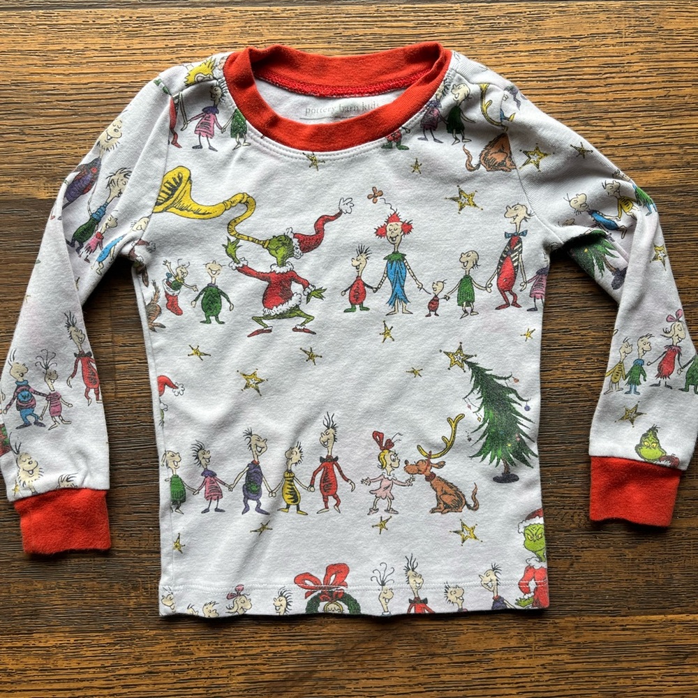 Kid's Dr Seuss Shirt Multicolor Pottery Barn 3T Long Sleeve Sleepwear Casual Art